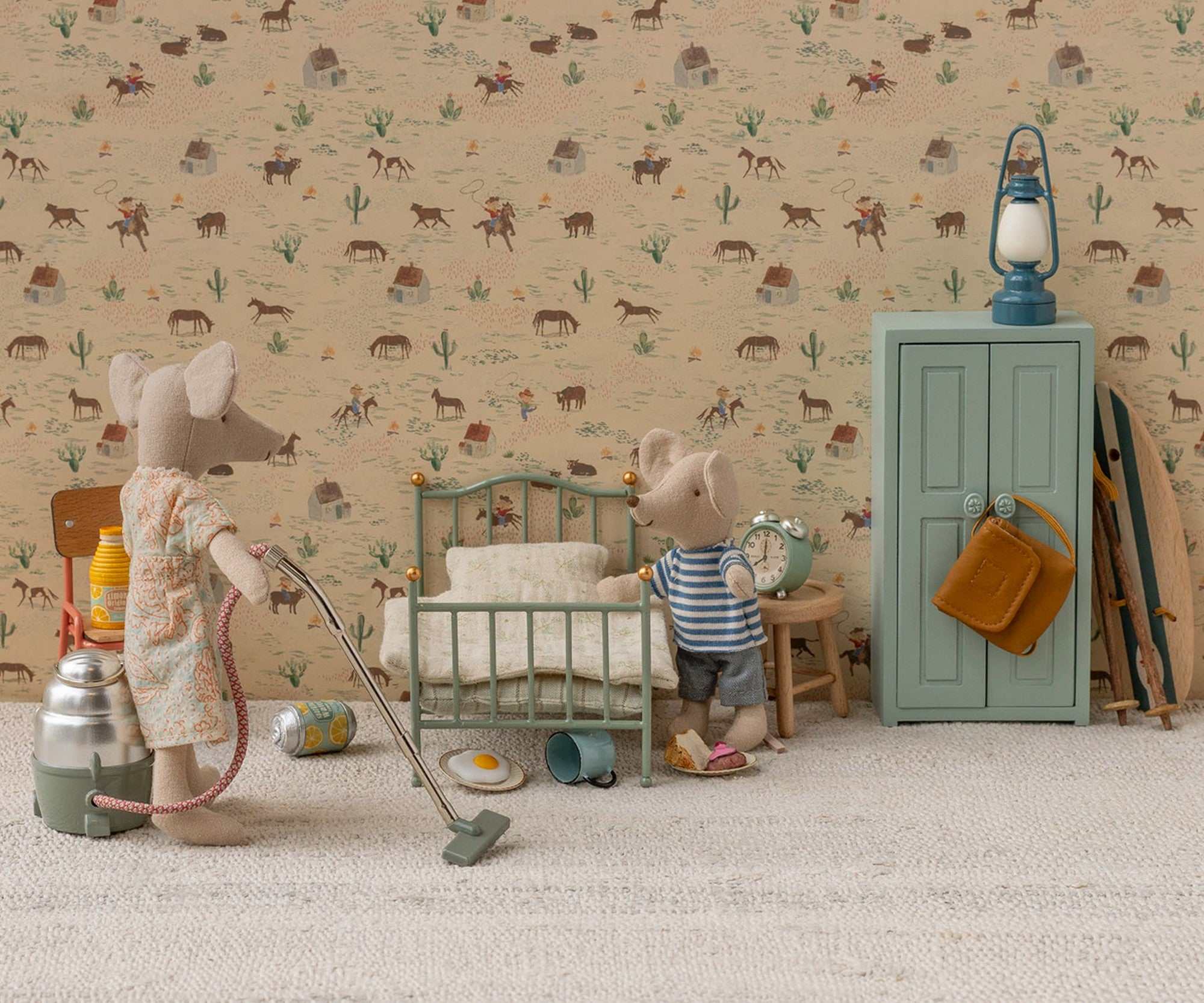 Puppenhaus Vintage Einzelbett