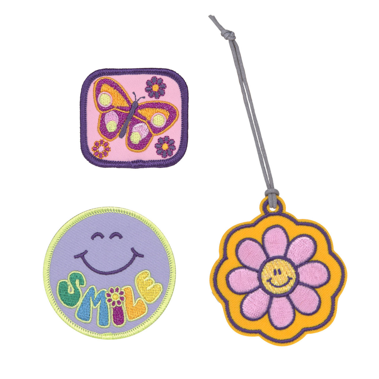 School Patches Set Flowers