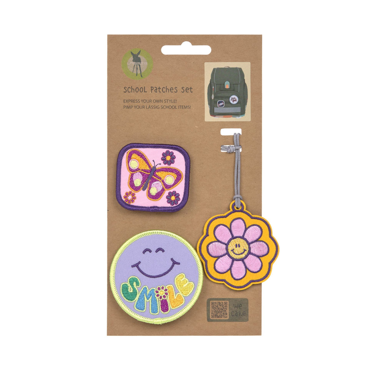 School Patches Set Flowers