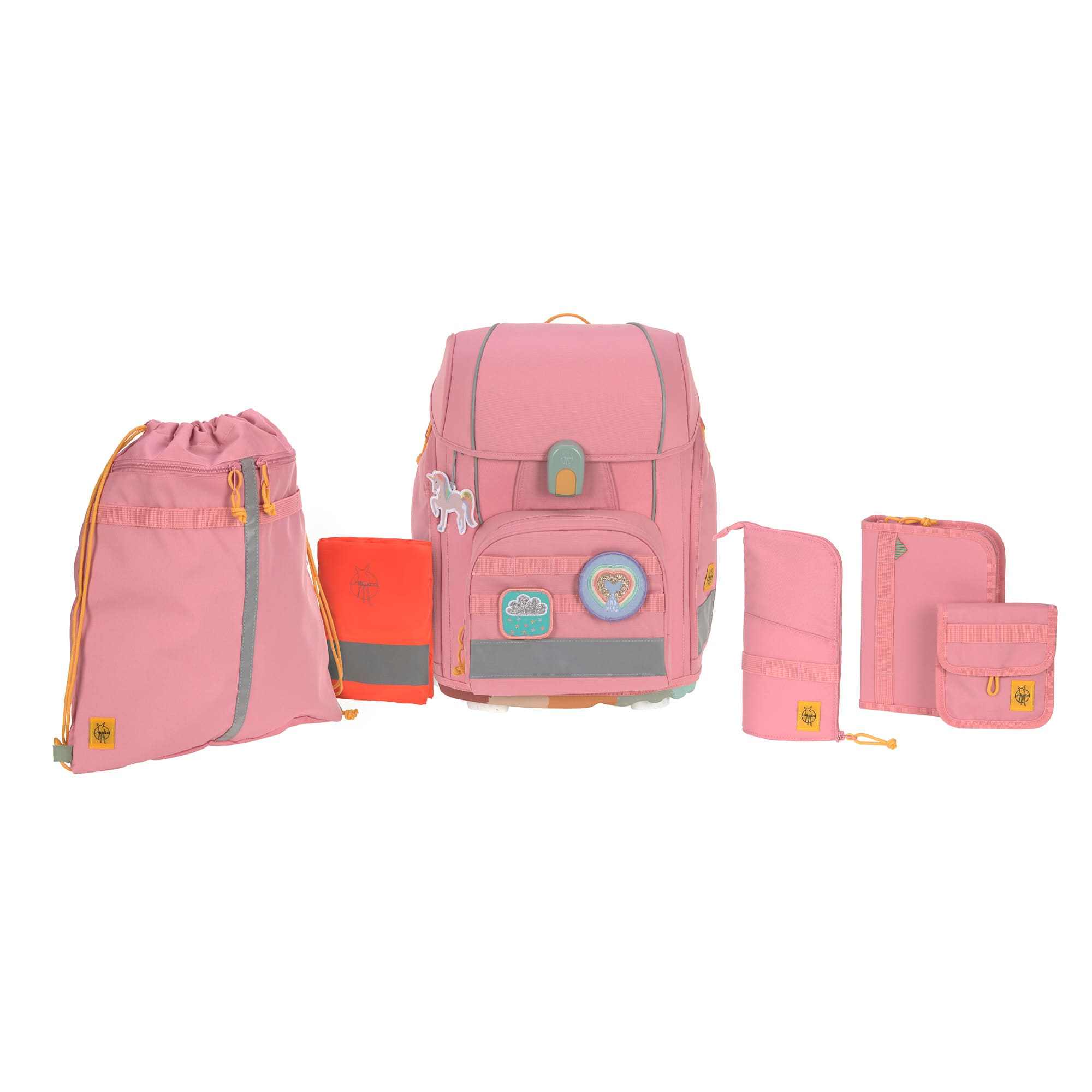 Schulranzen Set 7-teilig, Boxy Unique Pink