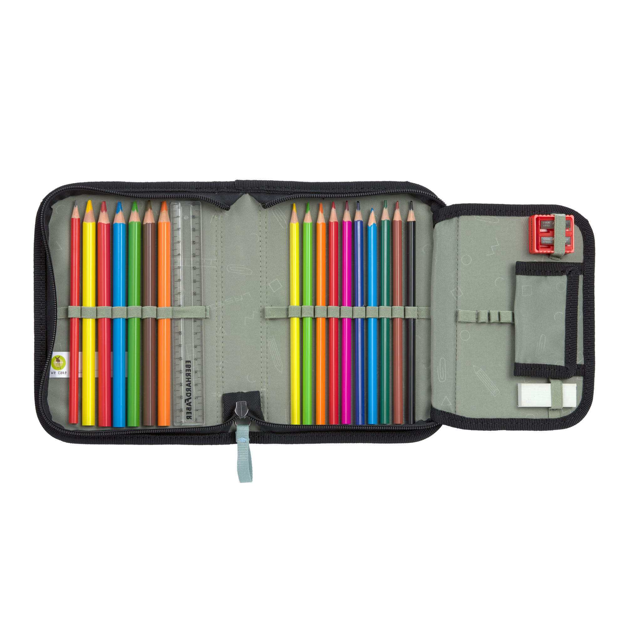 Schulranzen Set 7-teilig, Slim Unique Black