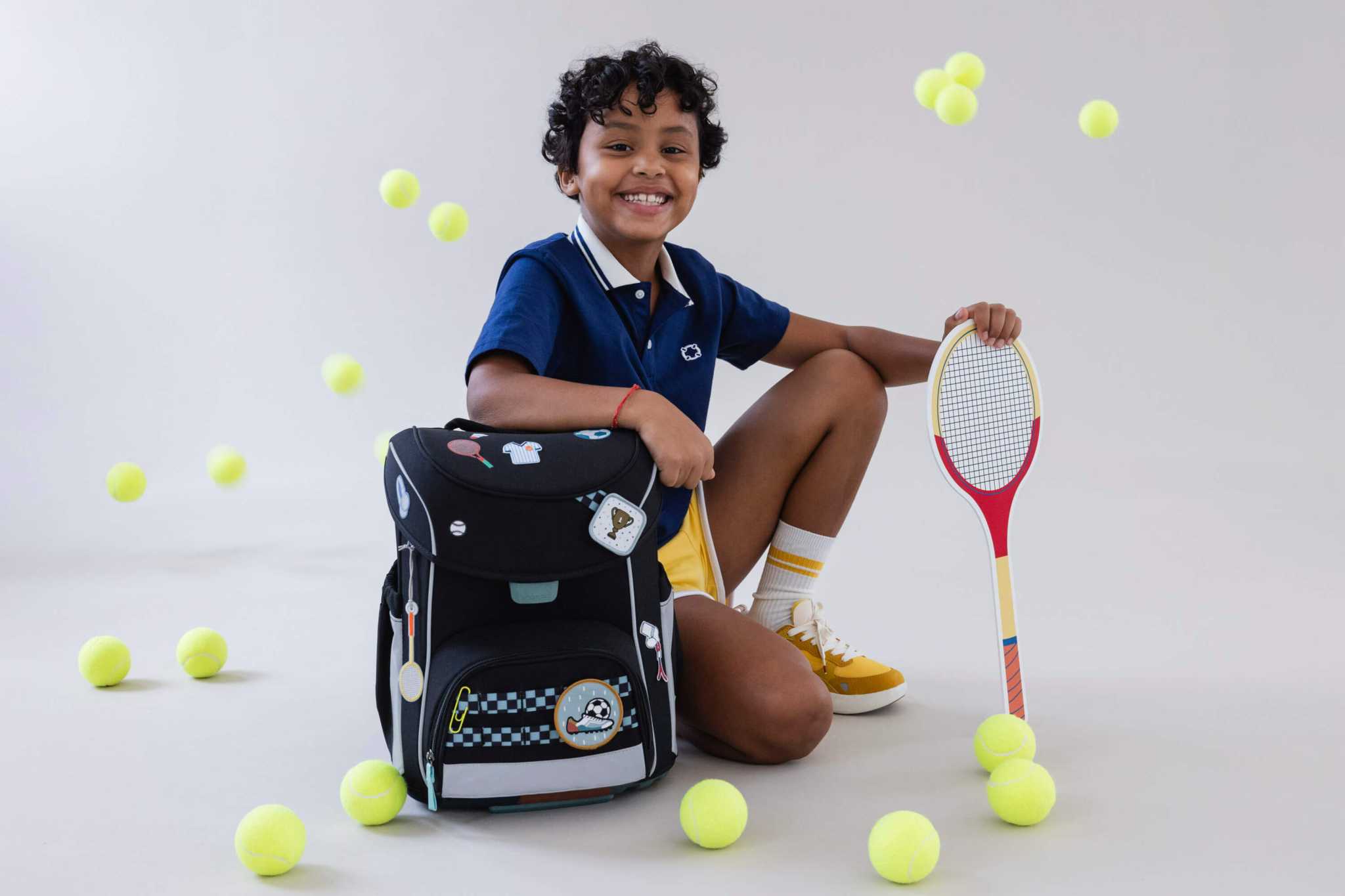 Schulranzen Set 7-teilig, Slim Unique Black