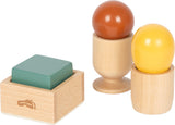 Montessori Sortierspiel mit Kugel, Würfel und Ei