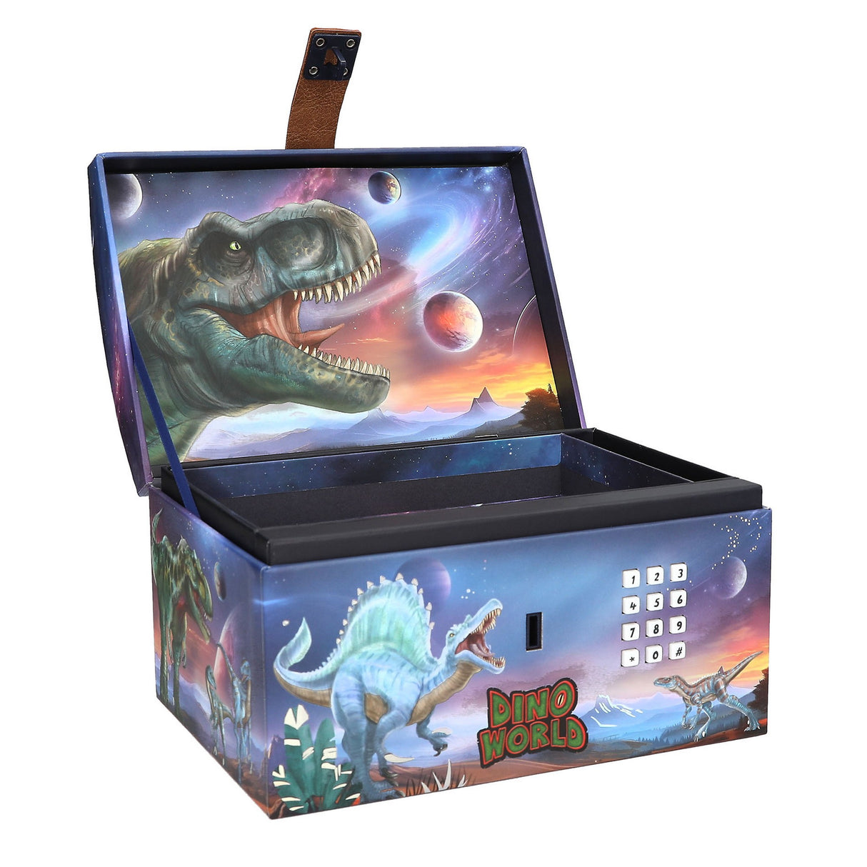 Dino World Schatztruhe mit Code, Licht und Sound