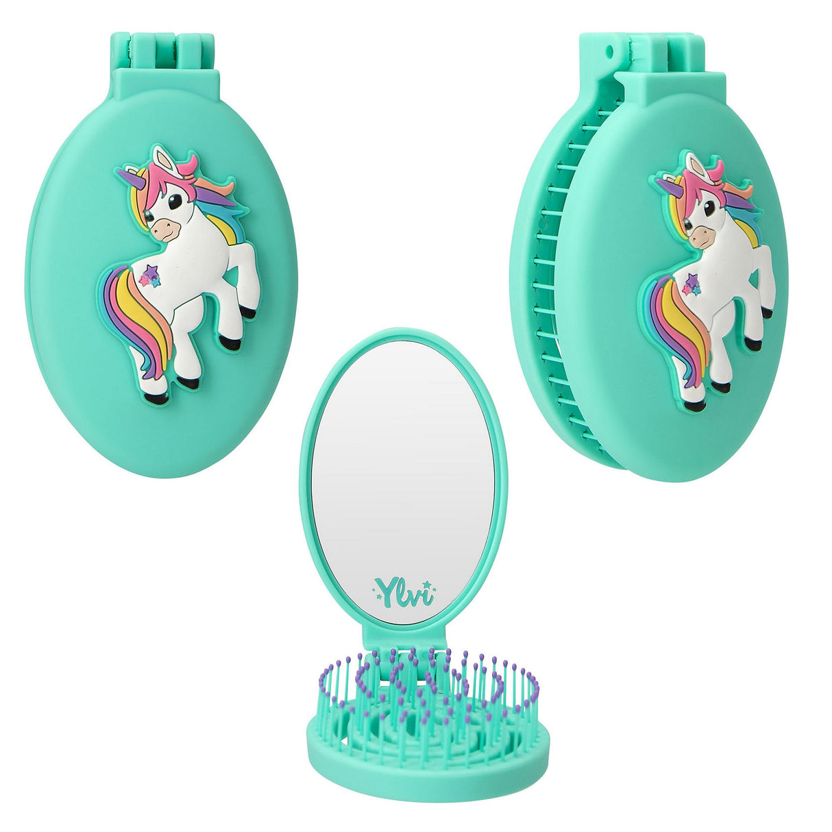 Ylvi Klapphaarbürste mit Einhorn