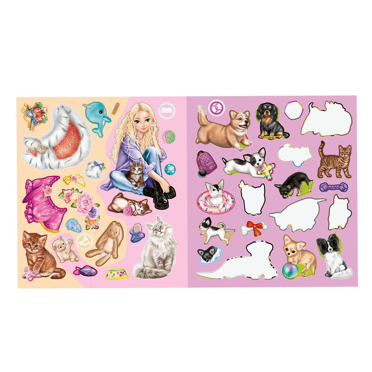 TOPModel Stickerbuch Kitty und Doggy