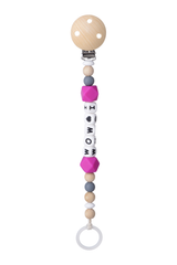 Schnullerkette 'I love Mom' pink - korbmayer. ganz besonders. für kinder.