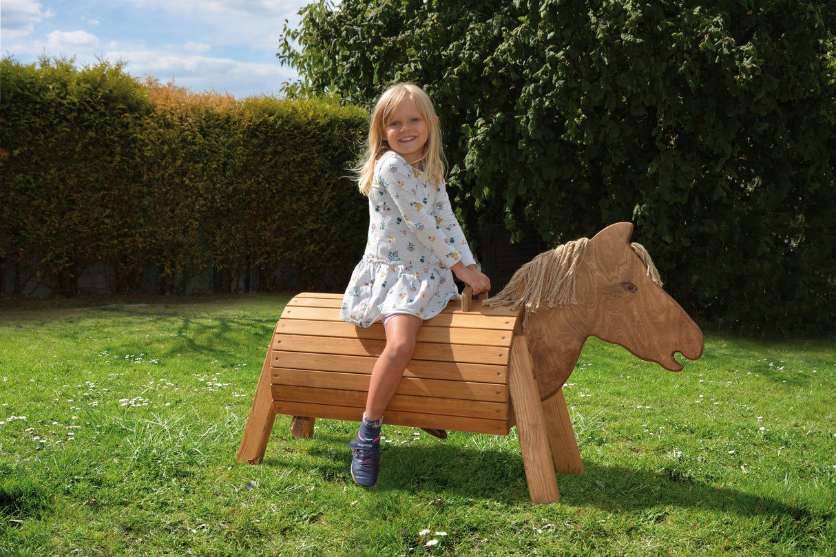 Holzpferd 50 cm lasiert - korbmayer. ganz besonders. für kinder.