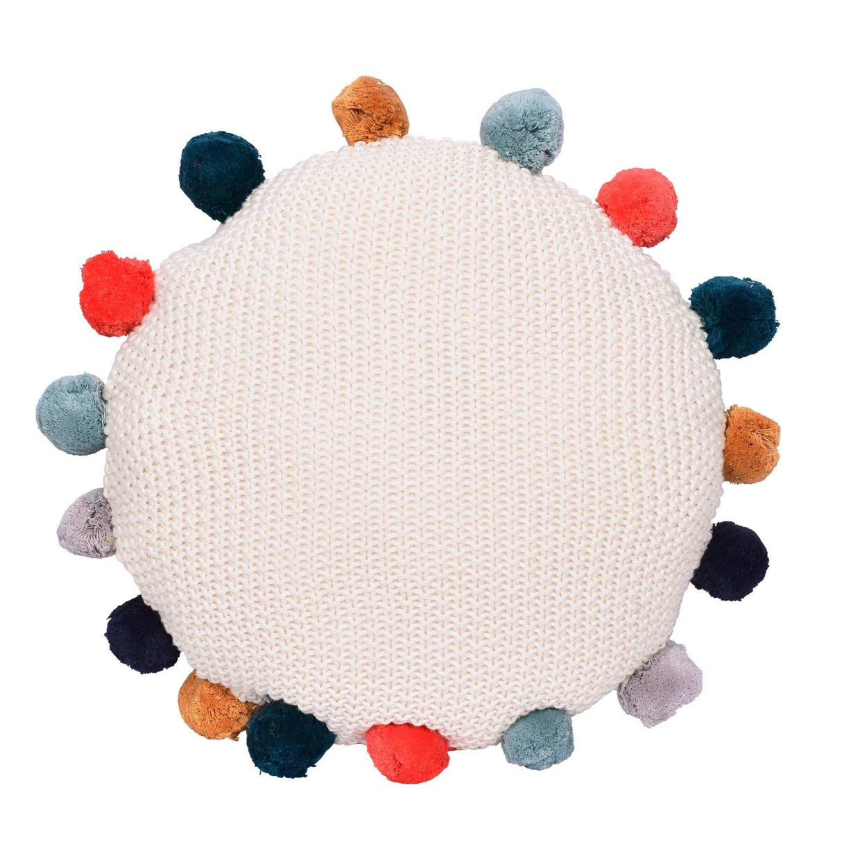 Rundes Pompom Kissen - korbmayer. ganz besonders. für kinder.