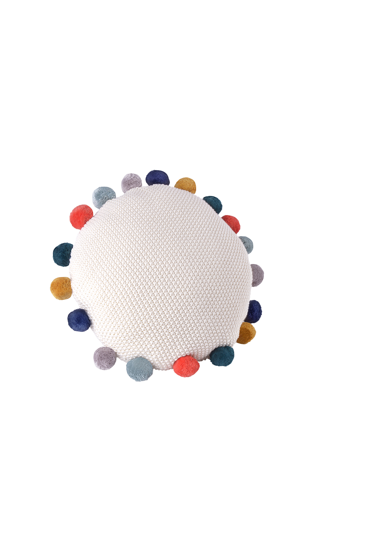 Rundes Pompom Kissen - korbmayer. ganz besonders. für kinder.