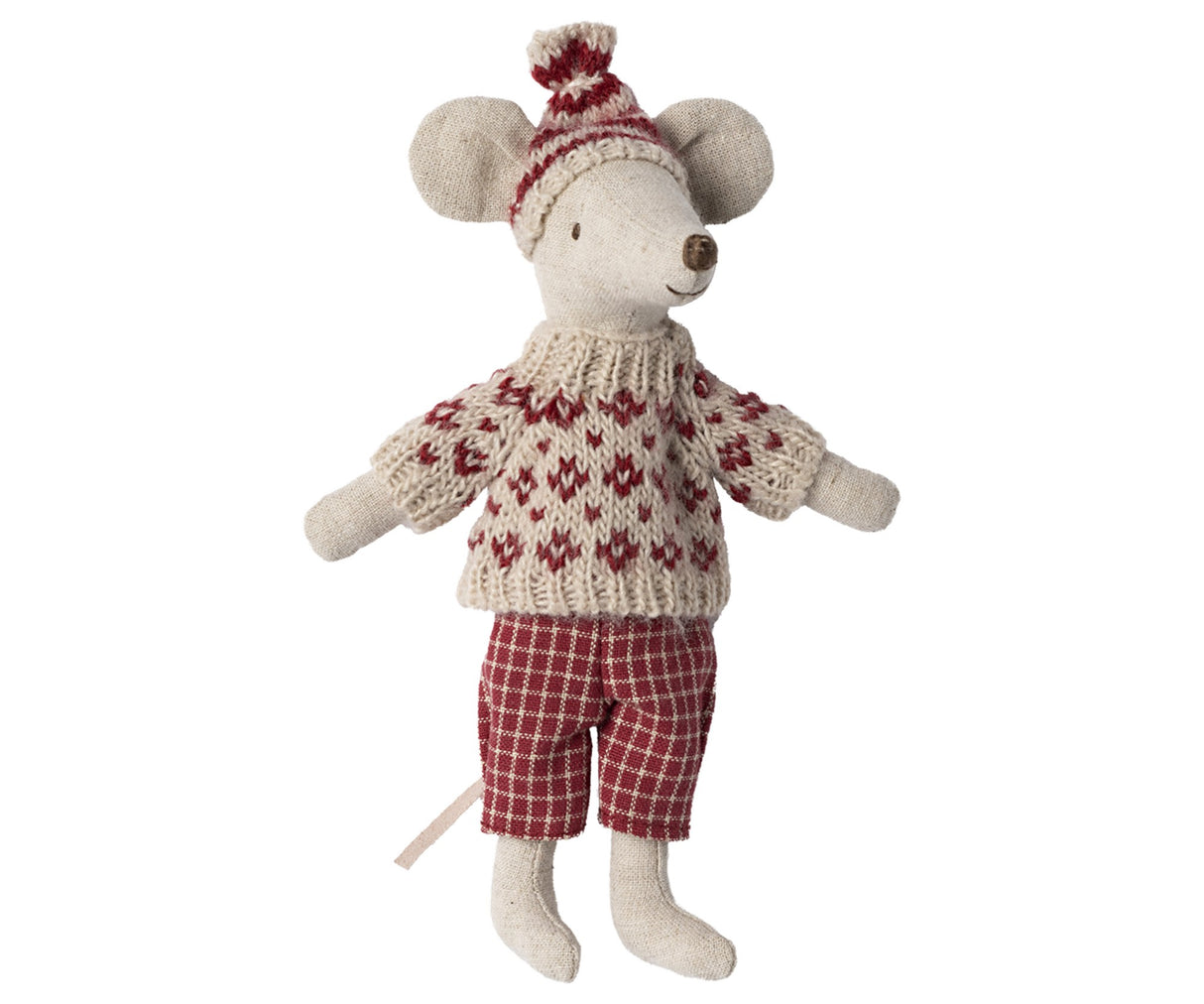 Wintermaus Mama mit Ski-Set