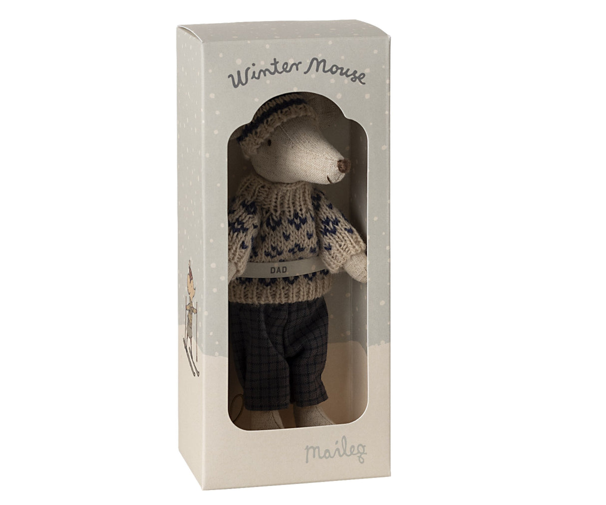 Wintermaus Papa mit Ski- Set