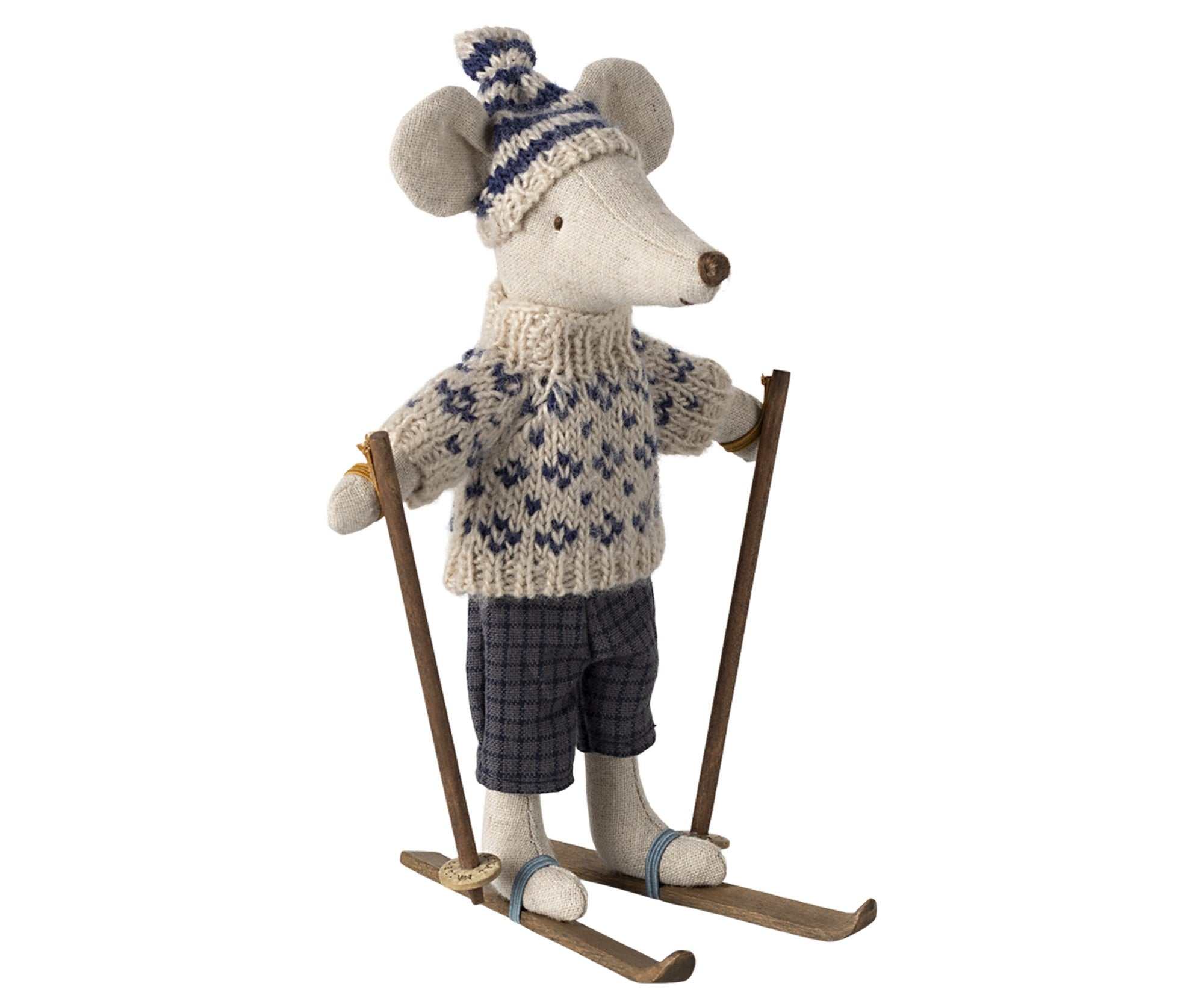 Wintermaus Papa mit Ski- Set