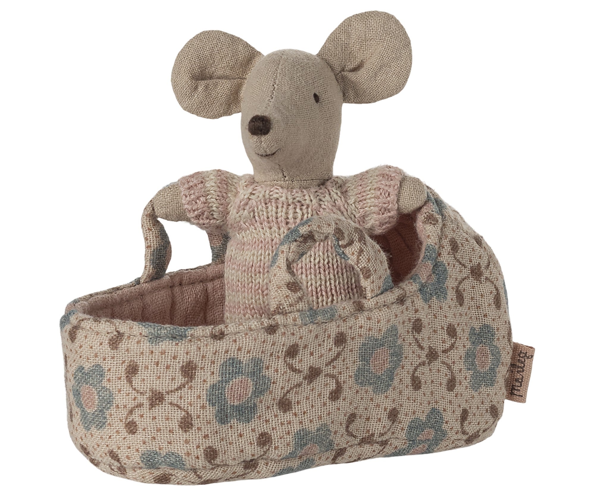 Babymaus in Tragetasche - Rose