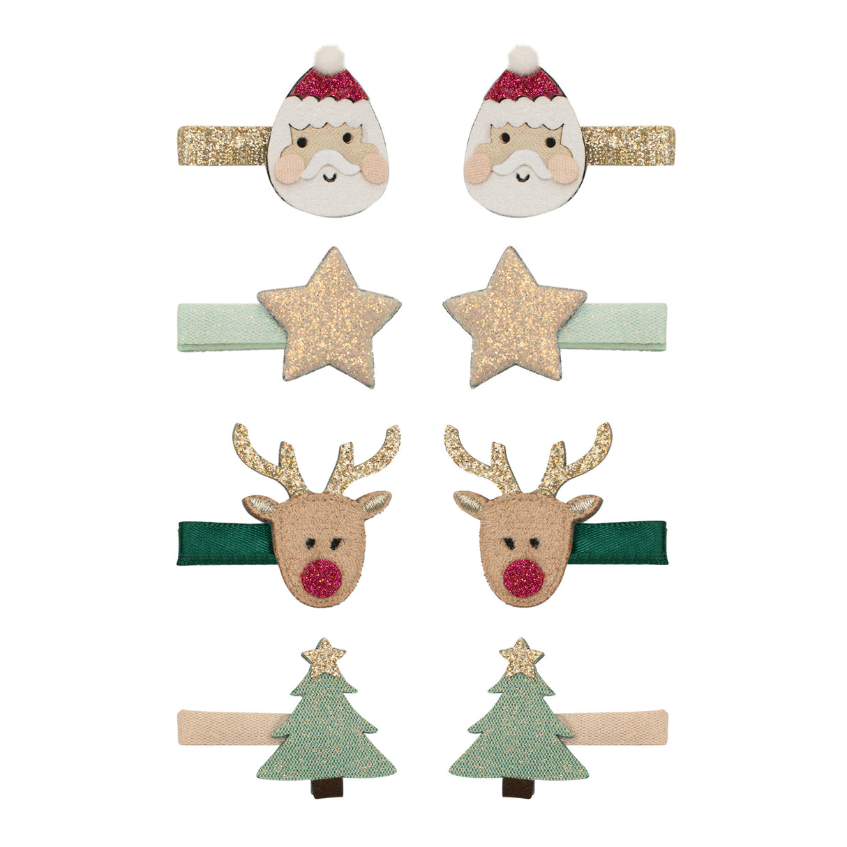 Haarclips Santa & Rudolph