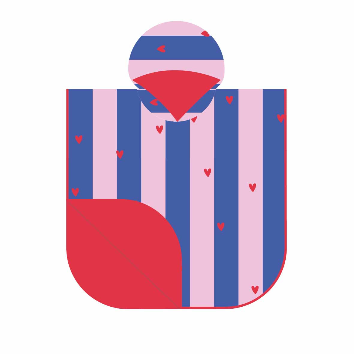 Strandponcho/ Cherry