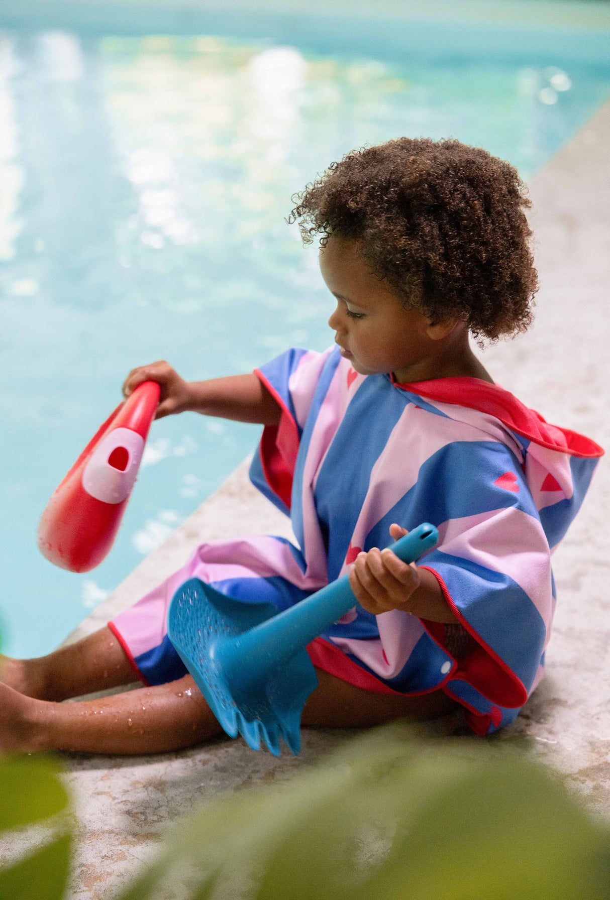 Strandponcho/ Cherry