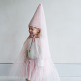 Schimmerndes Cape Tulle / beige