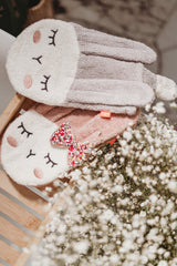 Waschlappen Hase Silbergrau