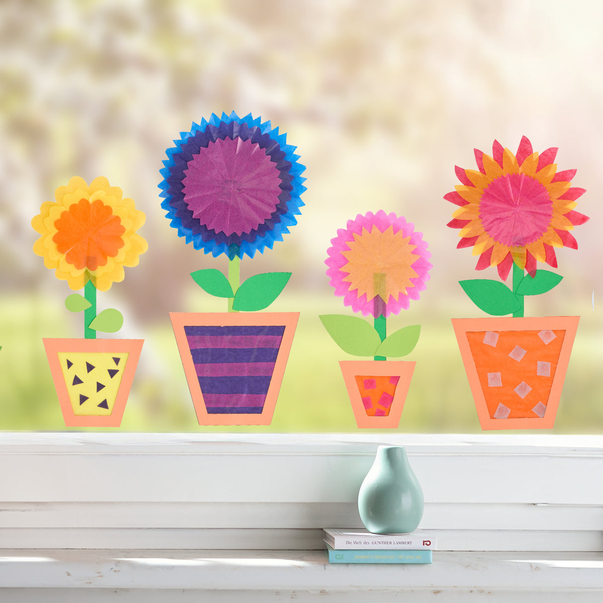 Bastelset – Fensterbild Blumentöpfchen