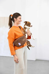 Leckerli Tasche Emma/ Teddy-Fleece brown