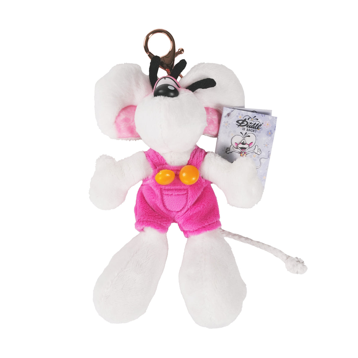 Diddl Schlüsselanhänger in Rosa Latzhose 15 cm