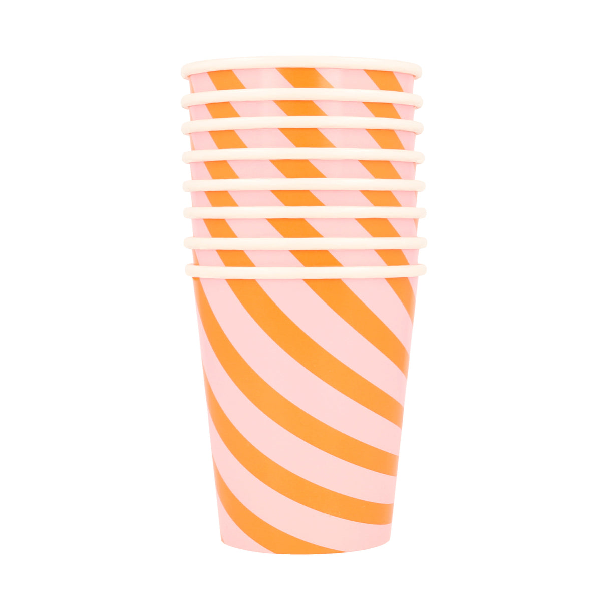 Pink & Orange gestreifte Becher