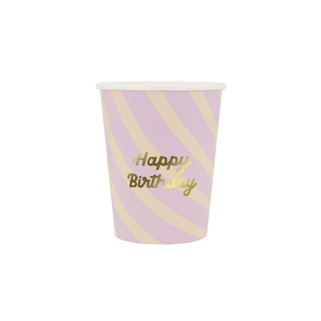 Streifen-Happy-Birthday-Becher (x 8)