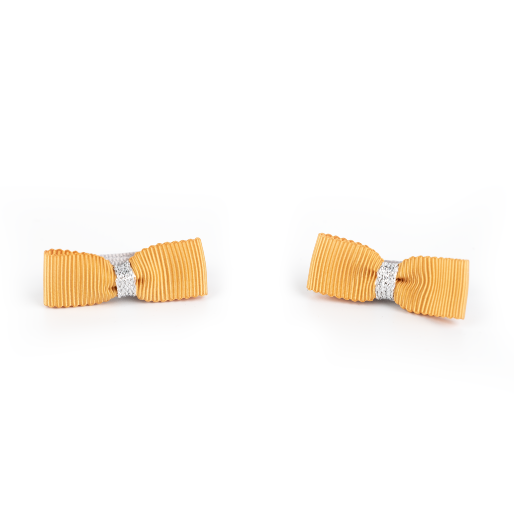 Haarspangen- Set Mini Schleife - ocker