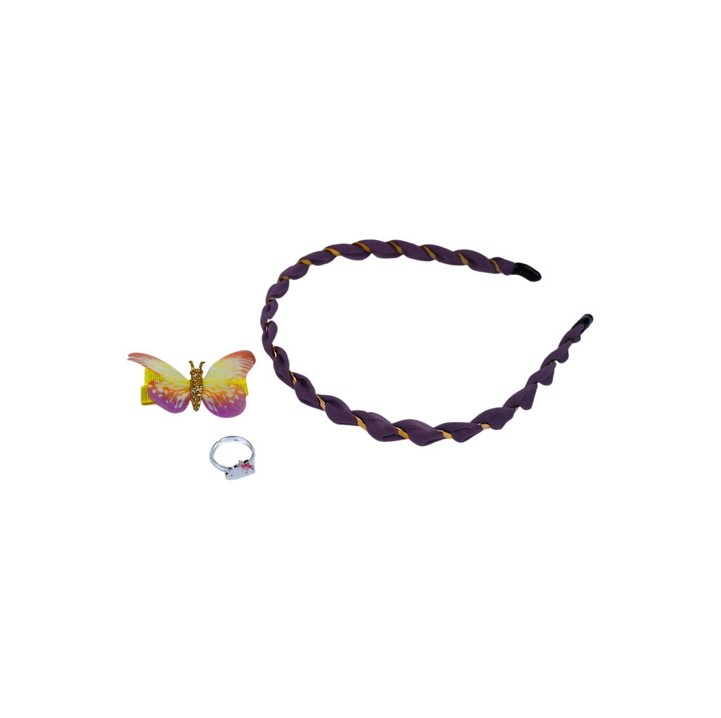 Haarschmuckset Purple Butterfly