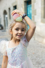 Regenbogen Glitzer Kleid 98-104
