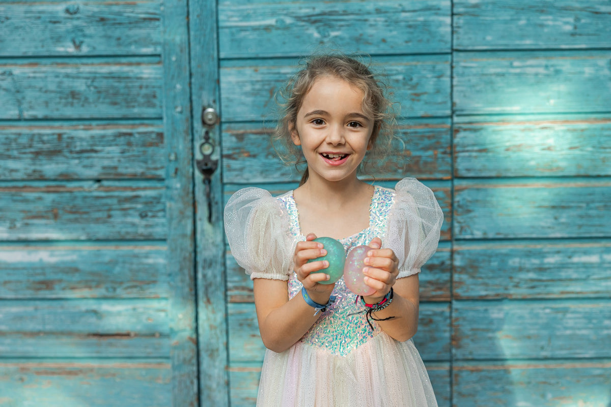 Regenbogen Glitzer Kleid 110-116
