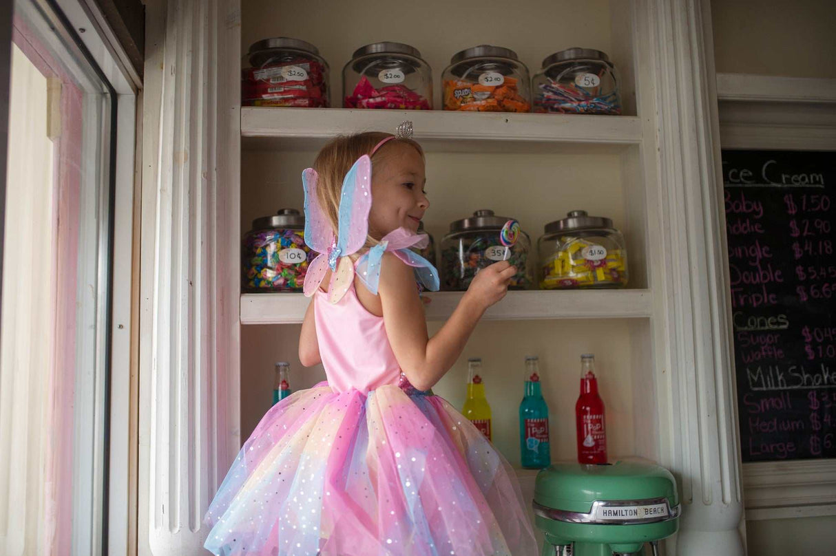 Kleid Regenbogen Fee 3-4 Jahre