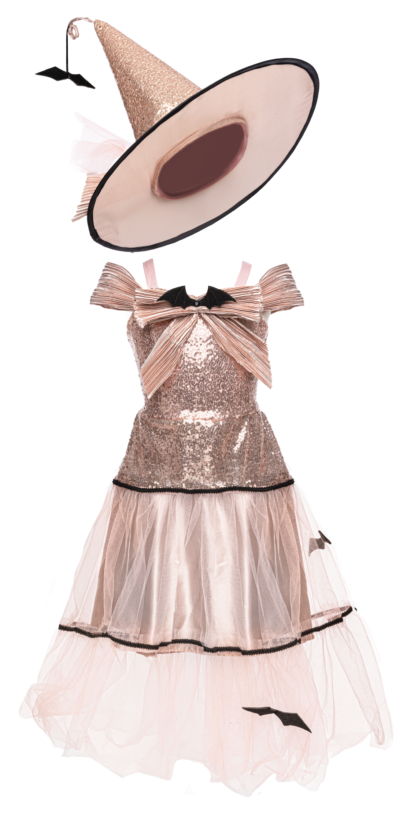 Glamouröses Hexenkleid & Hut 5-6 Jahre