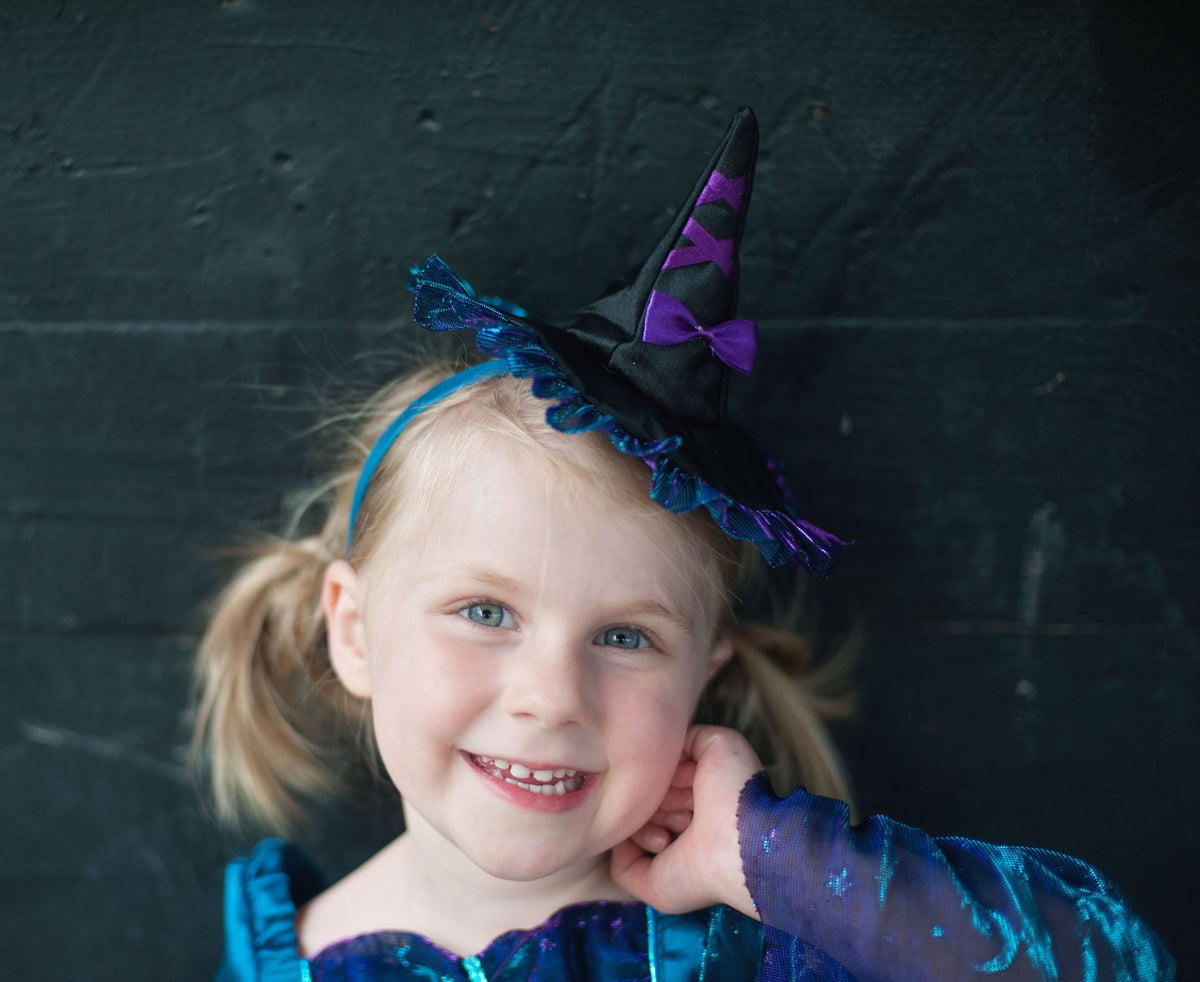 Hexenkleid blau mit Hut  5-6 Jahre