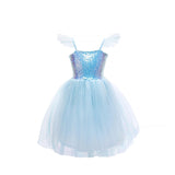 Blaues Paillettenkleid Prinzessin 3-4 Jahre