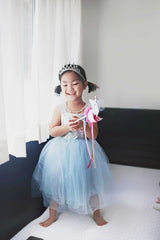 Blaues Paillettenkleid Prinzessin 3-4 Jahre