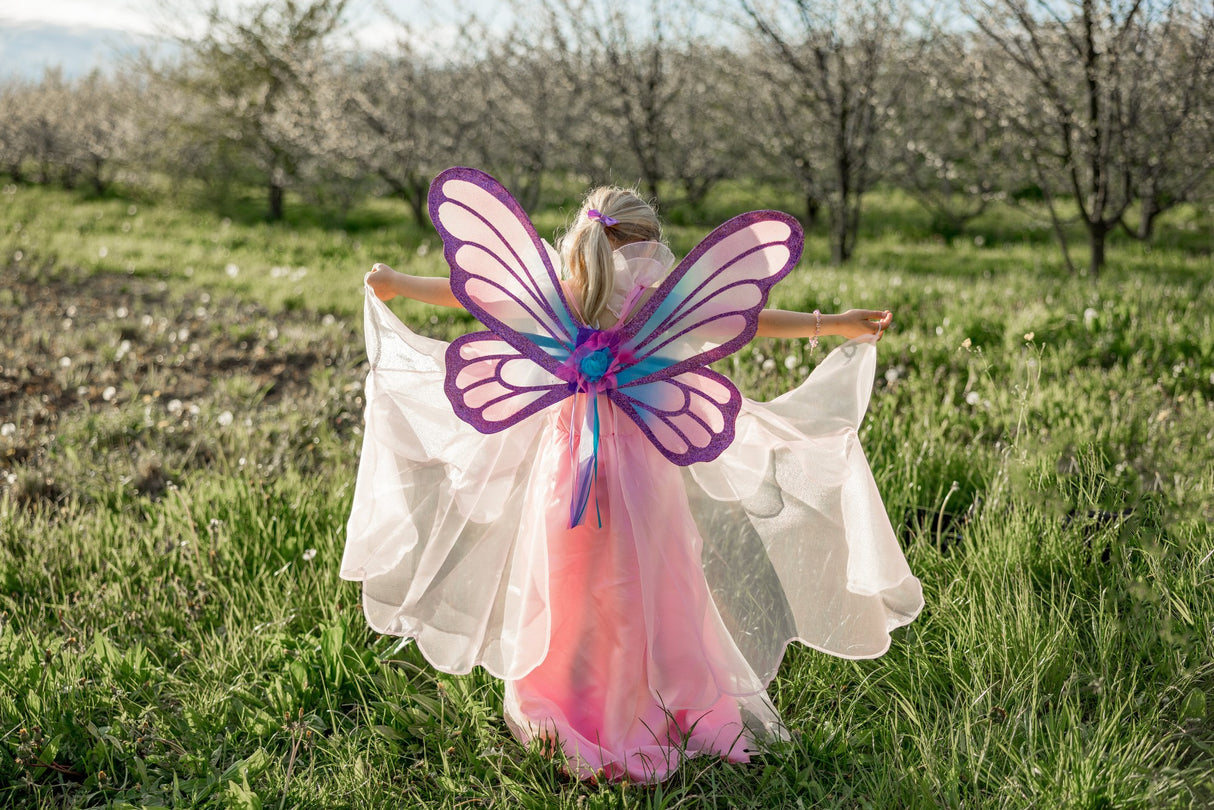 Schmetterlingskleid & Flügel & Haarreif 7-8 Jahre