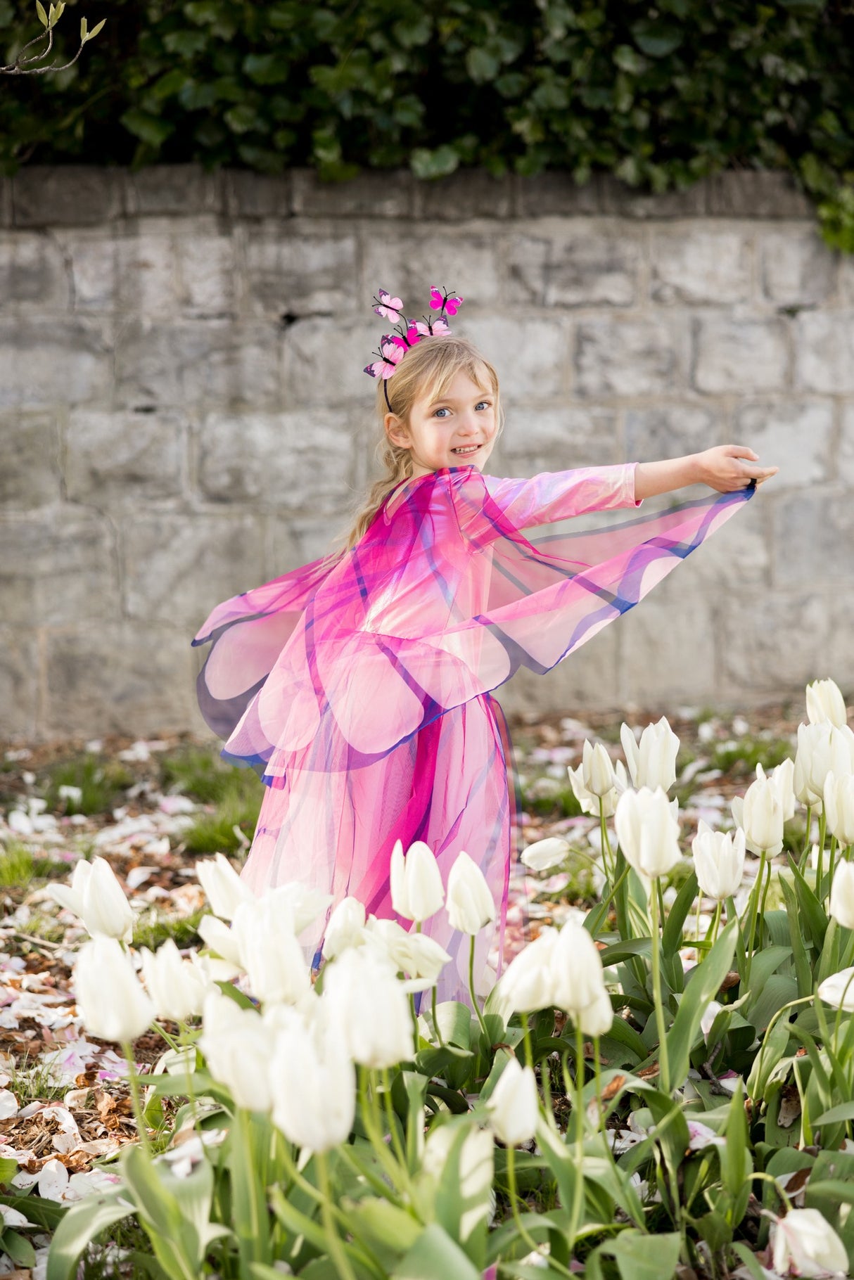 Schmetterlingskleid & Flügel & Haarreif 5-6 Jahre