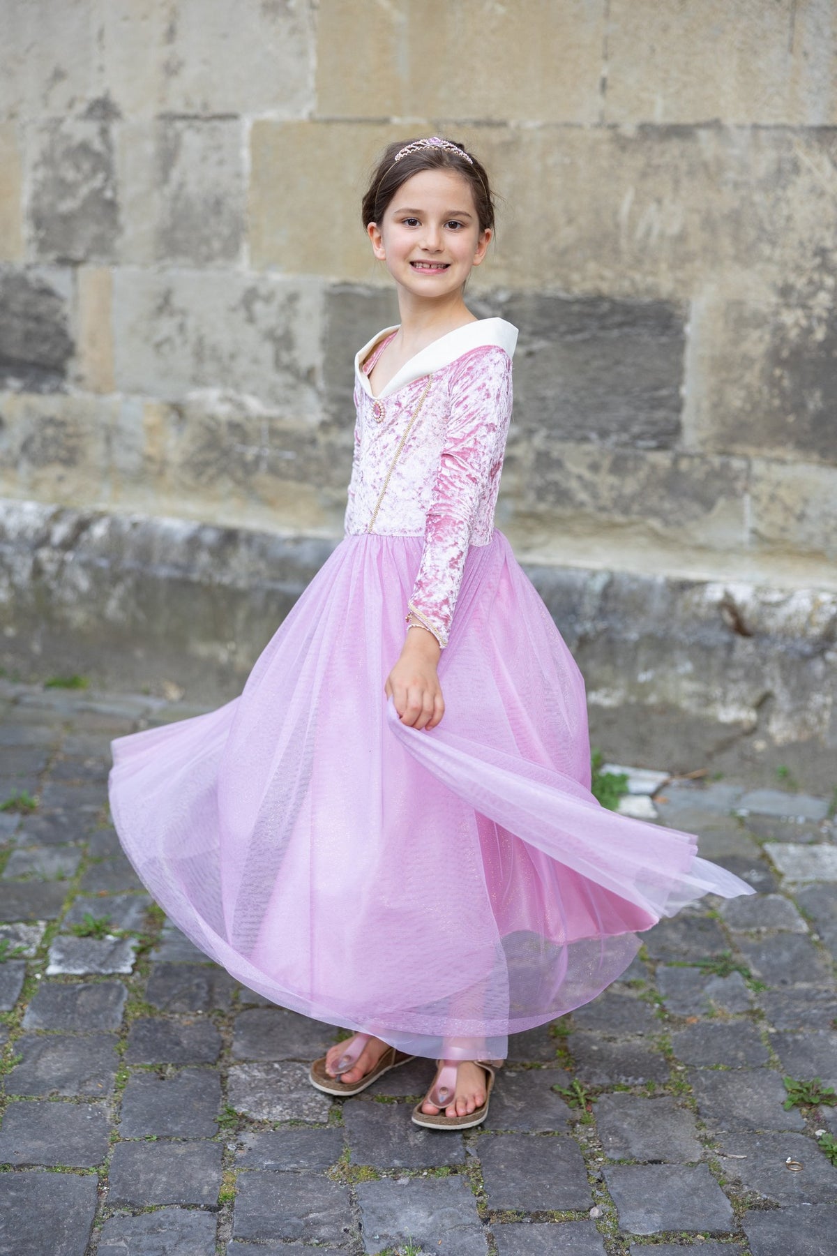 Samtweich Schlafende Prinzessin Kleid 3-4 Jahre