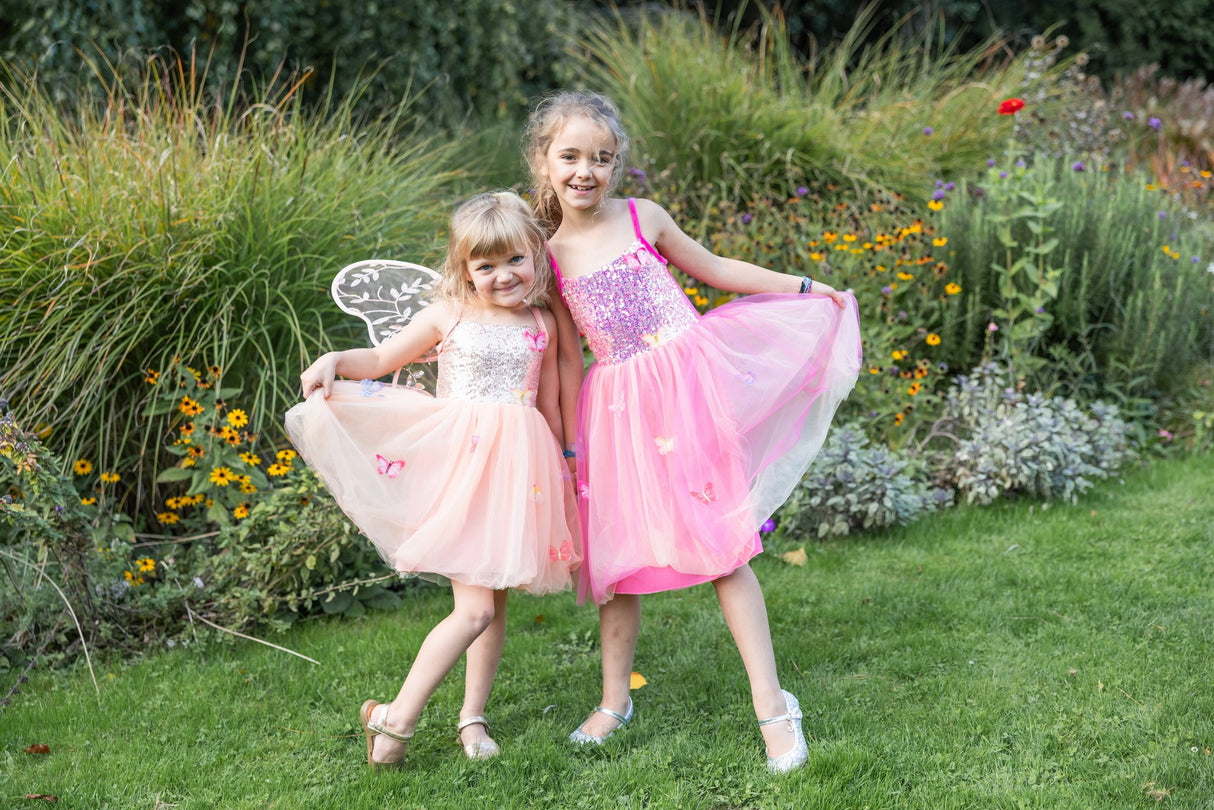 Schmetterlingskleid Pink 7-8 Jahre