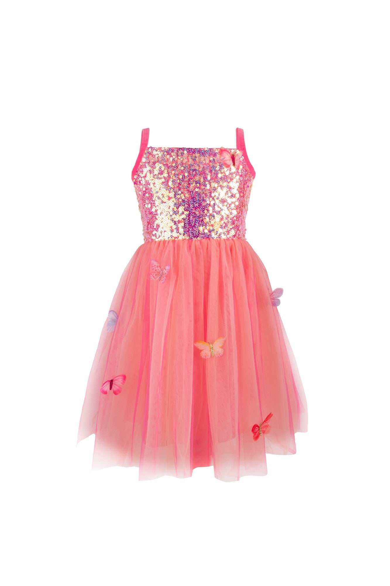 Schmetterlingskleid Pink 7-8 Jahre