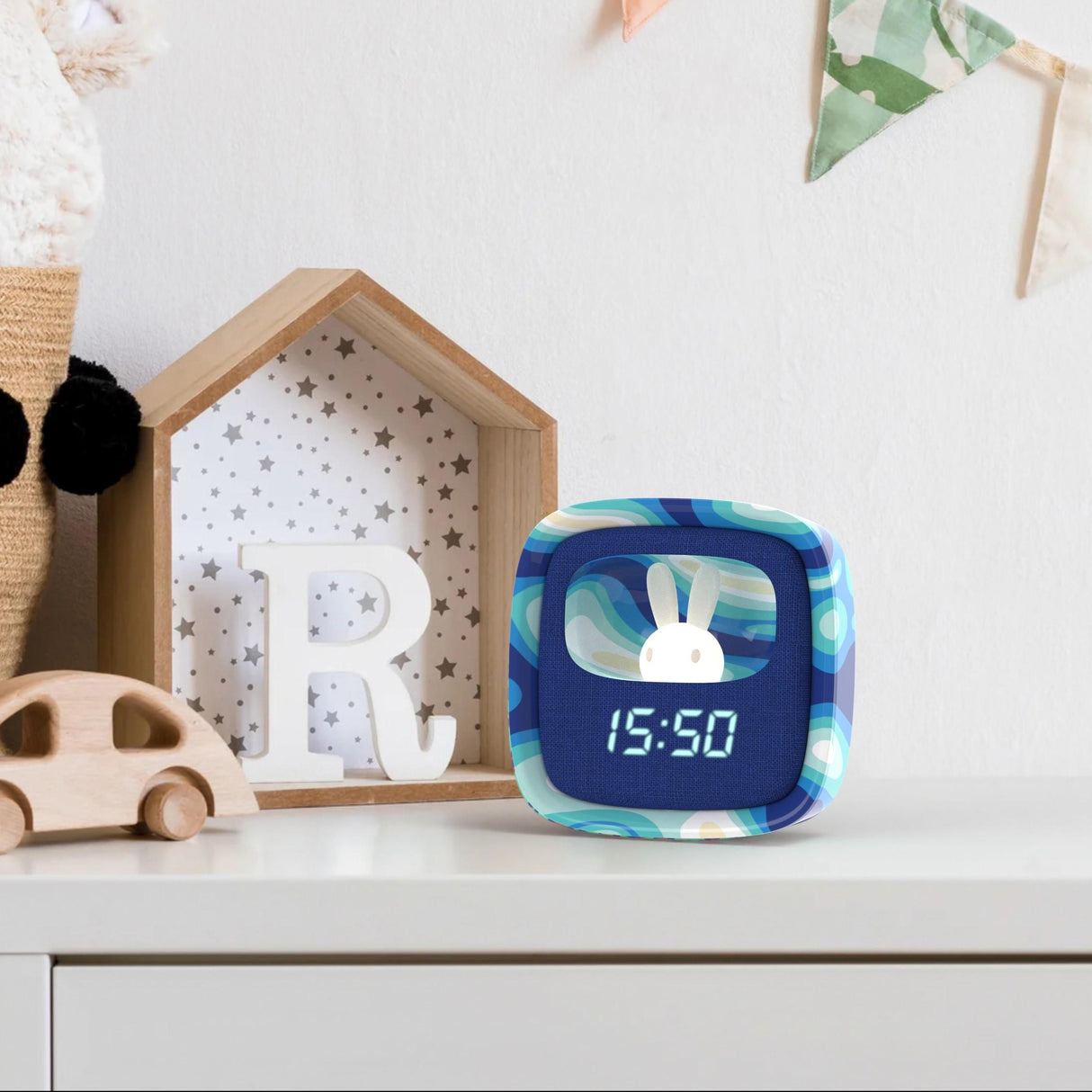 Wecker mit Nachtlicht - Wellen Blau