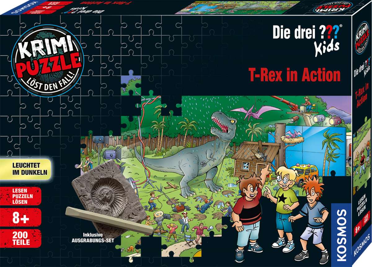 Krimipuzzle Die drei ??? T- Rex in Action - korbmayer. ganz besonders. für kinder.