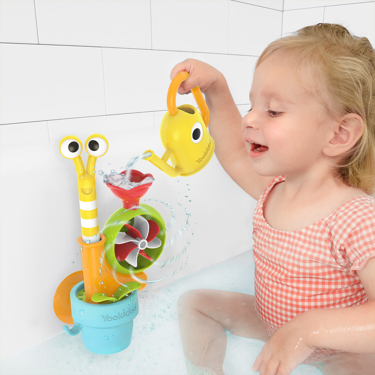 Badewannenspiel- Blumentopf mit Schnecke