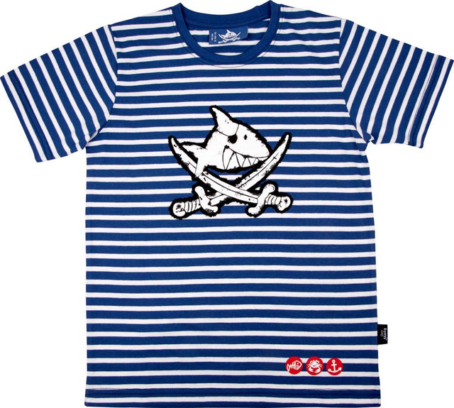 T-Shirt Capt'n Sharky, one size (Gr 104/110) - korbmayer. ganz besonders. für kinder.