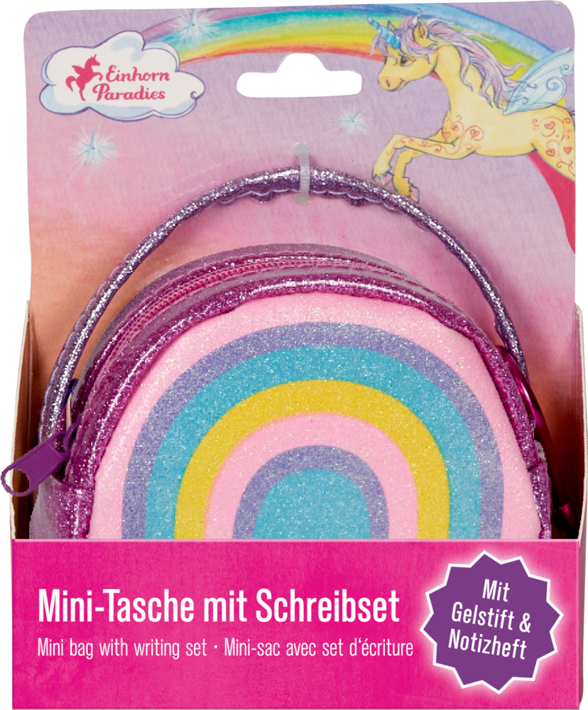 Mini-Tasche mit Schreib-Set - Einhorn