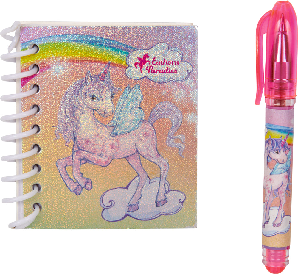 Mini-Tasche mit Schreib-Set - Einhorn