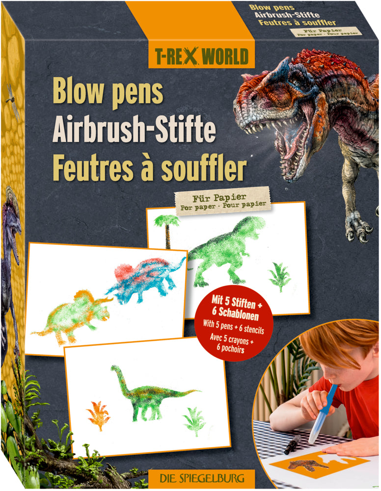 Airbrush-Stifte für Papier - T-Rex WorldCoppenrathAirbrush Stiftekorbmayer. ganz besonders. für kinder.