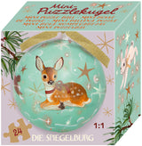 Mini-Puzzlekugel - Wintertiere im Weihnachtswald